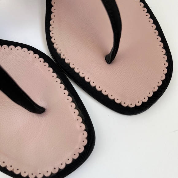 Prada Designer Black Mule Kitten Heel with Pink & Red Ribbon and Bow IT 36 - Picture 7 of 11